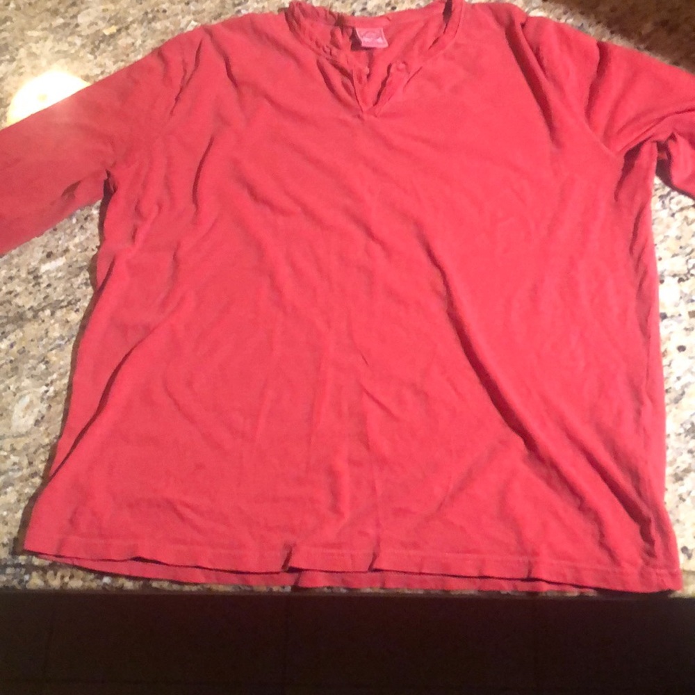 Red lucky brand long sleeve Henley